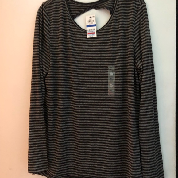Black and gray striped shirt. Never worn, new with tags - Picture 2 of 3